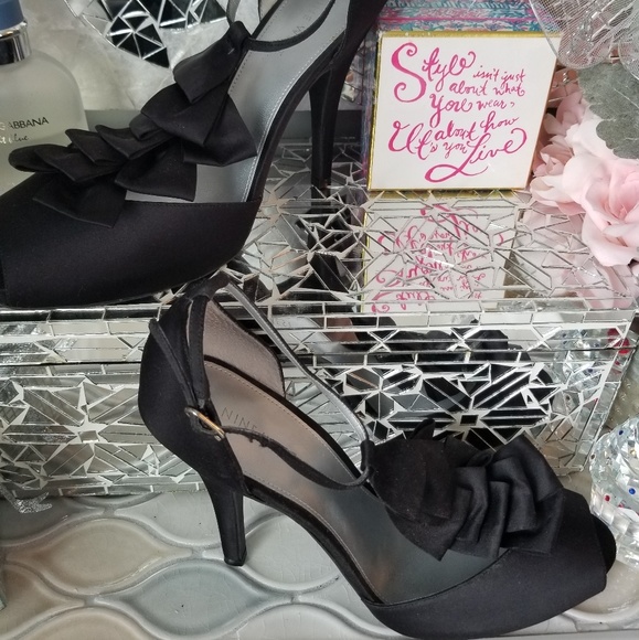 Nine West Shoes - Nine West Satin T-Strap Stilettos